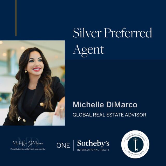 Recently, I have became a certified "Silver Preferred Agent" on the "Sotheby's Concierge Auctions Platform." By completing the educational course and certification on the auction model and luxury property auctions, I have set myself apart from the rest and can now change the conversation when it comes to offering unique services to my clients.

I derive immense satisfaction from being associated with a prestigious brokerage such as @sothebys, which conducts auctions for the finest art, automobiles, antiques, jewels, and luxury real estate. This affiliation enables me to offer my clients not just real estate services, but a range of other benefits as well.

📱 (561) 715-9601⁠
💻️ michelledimarco.com⁠
📧 mdimarco@onesothebysrealty.com⁠
⁠
𝘜𝘯𝘮𝘢𝘵𝘤𝘩𝘦𝘥 𝘴𝘦𝘳𝘷𝘪𝘤𝘦, 𝘨𝘭𝘰𝘣𝘢𝘭 𝘳𝘦𝘢𝘤𝘩, 𝘭𝘰𝘤𝘢𝘭 𝘦𝘹𝘱𝘦𝘳𝘵𝘪𝘴𝘦