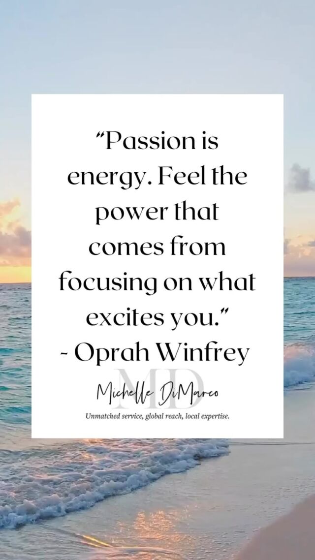 “Passion is energy. Feel the power that comes from focusing on what excites you.” - Oprah Winfrey 

📱 (561) 715-9601⁠
💻️ michelledimarco.com⁠
📧 mdimarco@onesothebysrealty.com⁠
⁠
𝘜𝘯𝘮𝘢𝘵𝘤𝘩𝘦𝘥 𝘴𝘦𝘳𝘷𝘪𝘤𝘦, 𝘨𝘭𝘰𝘣𝘢𝘭 𝘳𝘦𝘢𝘤𝘩, 𝘭𝘰𝘤𝘢𝘭 𝘦𝘹𝘱𝘦𝘳𝘵𝘪𝘴𝘦⁠