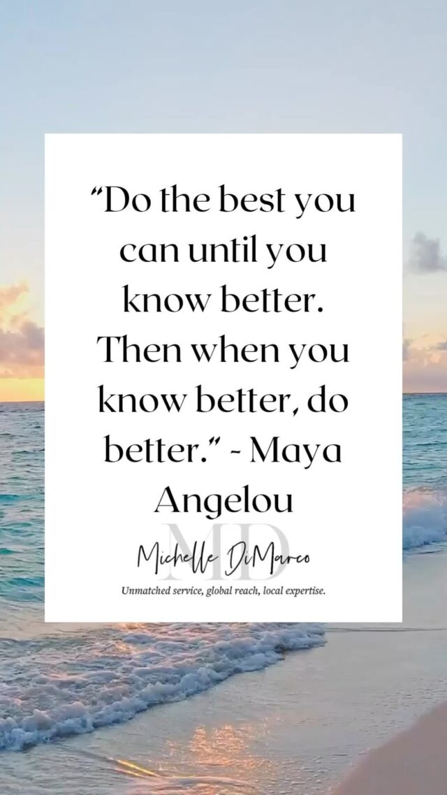 “Do the best you can until you know better. Then when you know better, do better.” - Maya Angelou

#quoteoftheday #realestate #Miami 

📱 (561) 715-9601⁠
💻️ michelledimarco.com⁠
📧 mdimarco@onesothebysrealty.com⁠
⁠
𝘜𝘯𝘮𝘢𝘵𝘤𝘩𝘦𝘥 𝘴𝘦𝘳𝘷𝘪𝘤𝘦, 𝘨𝘭𝘰𝘣𝘢𝘭 𝘳𝘦𝘢𝘤𝘩, 𝘭𝘰𝘤𝘢𝘭 𝘦𝘹𝘱𝘦𝘳𝘵𝘪𝘴𝘦⁠
