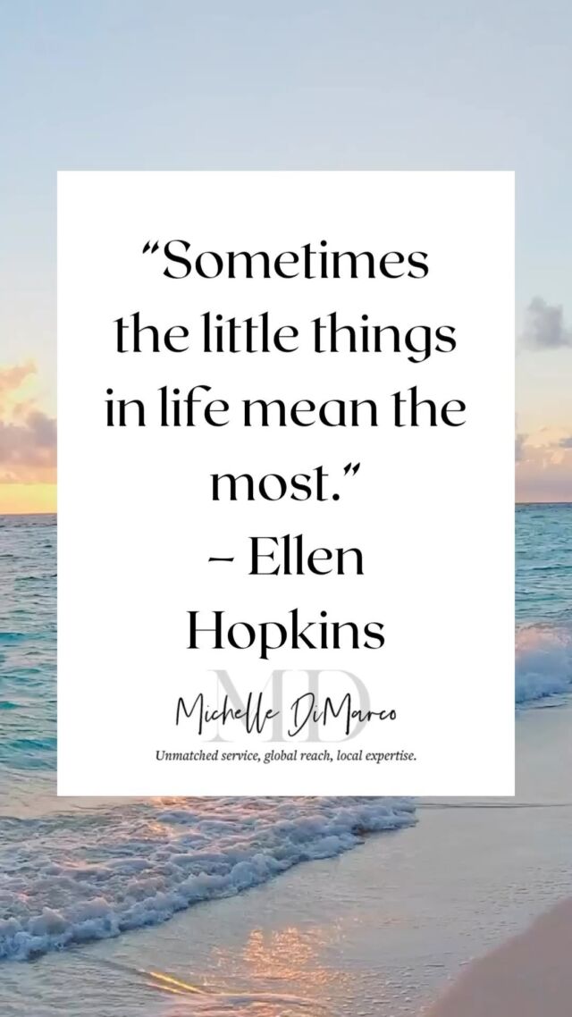 “Sometimes the little things in life mean the most.” – Ellen Hopkins

📱 (561) 715-9601⁠
💻️ michelledimarco.com⁠
📧 mdimarco@onesothebysrealty.com⁠
⁠
𝘜𝘯𝘮𝘢𝘵𝘤𝘩𝘦𝘥 𝘴𝘦𝘳𝘷𝘪𝘤𝘦, 𝘨𝘭𝘰𝘣𝘢𝘭 𝘳𝘦𝘢𝘤𝘩, 𝘭𝘰𝘤𝘢𝘭 𝘦𝘹𝘱𝘦𝘳𝘵𝘪𝘴𝘦⁠