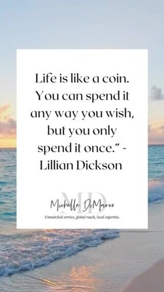 Life is like a coin. You can spend it any way you wish, but you only spend it once.” -Lillian Dickson 

📱 (561) 715-9601⁠
💻️ michelledimarco.com⁠
📧 mdimarco@onesothebysrealty.com⁠
⁠
𝘜𝘯𝘮𝘢𝘵𝘤𝘩𝘦𝘥 𝘴𝘦𝘳𝘷𝘪𝘤𝘦, 𝘨𝘭𝘰𝘣𝘢𝘭 𝘳𝘦𝘢𝘤𝘩, 𝘭𝘰𝘤𝘢𝘭 𝘦𝘹𝘱𝘦𝘳𝘵𝘪𝘴𝘦⁠