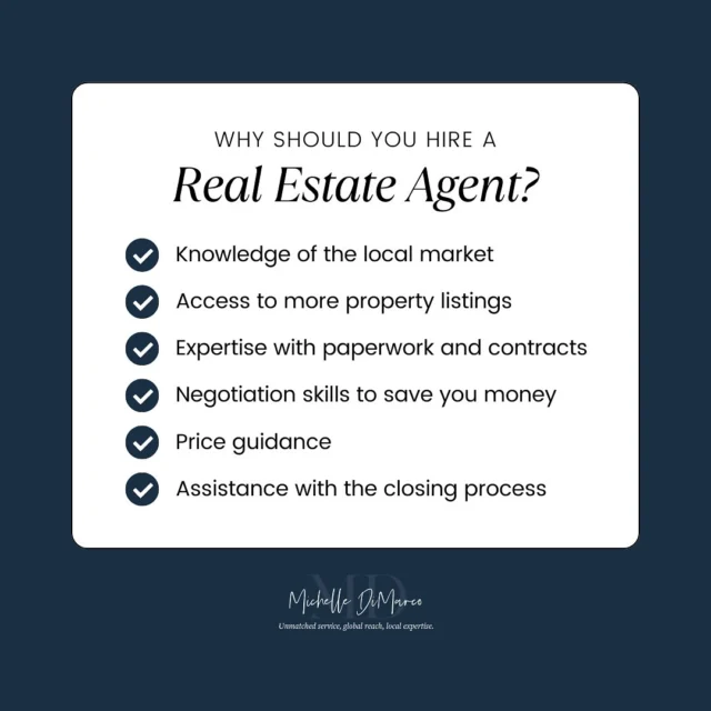 Working with a professional Real Estate Agent is one of the most important parts of a real estate transaction. Here are the reasons why you should be using one… 

📱 (561) 715-9601⁠
💻️ michelledimarco.com⁠
📧 mdimarco@onesothebysrealty.com⁠
⁠
𝘜𝘯𝘮𝘢𝘵𝘤𝘩𝘦𝘥 𝘴𝘦𝘳𝘷𝘪𝘤𝘦, 𝘨𝘭𝘰𝘣𝘢𝘭 𝘳𝘦𝘢𝘤𝘩, 𝘭𝘰𝘤𝘢𝘭 𝘦𝘹𝘱𝘦𝘳𝘵𝘪𝘴𝘦⁠

#homebuyer #homeseller #homebuyertips #realestate #realestatetransactions