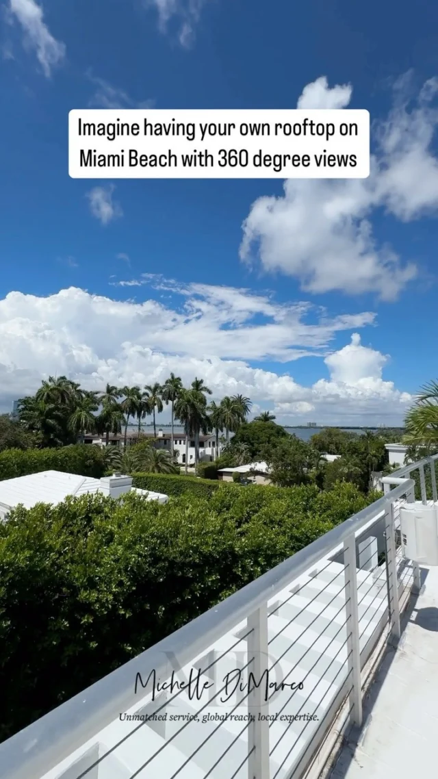 Imagine having a rooftop in Miami Beach with 360 degree water and city views.🌊🌇

📱 (561) 715-9601⁠
💻️ michelledimarco.com⁠
📧 mdimarco@onesothebysrealty.com⁠
⁠
𝘜𝘯𝘮𝘢𝘵𝘤𝘩𝘦𝘥 𝘴𝘦𝘳𝘷𝘪𝘤𝘦, 𝘨𝘭𝘰𝘣𝘢𝘭 𝘳𝘦𝘢𝘤𝘩, 𝘭𝘰𝘤𝘢𝘭 𝘦𝘹𝘱𝘦𝘳𝘵𝘪𝘴𝘦⁠

#homebuyer #rooftop #miamibeach #miamilifestyle